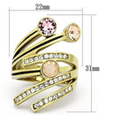 Gold Plated Rings TK1033 Gold - Stainless Steel Ring with Top Grade Crystal