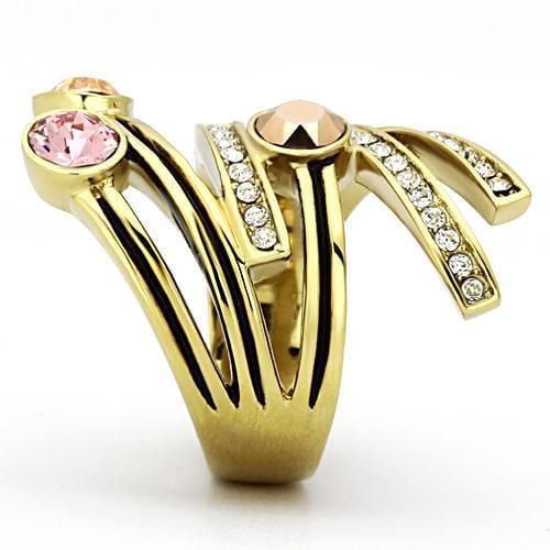 Gold Plated Rings TK1033 Gold - Stainless Steel Ring with Top Grade Crystal