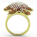 Gold Plated Rings TK1034 Gold - Stainless Steel Ring with Top Grade Crystal