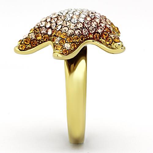 Gold Plated Rings TK1034 Gold - Stainless Steel Ring with Top Grade Crystal