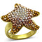 Gold Plated Rings TK1034 Gold - Stainless Steel Ring with Top Grade Crystal