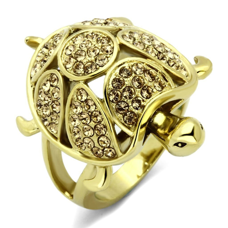 Gold Plated Rings TK1035 Gold - Stainless Steel Ring with Top Grade Crystal