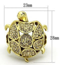 Gold Plated Rings TK1035 Gold - Stainless Steel Ring with Top Grade Crystal