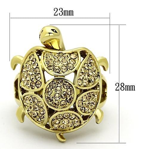 Gold Plated Rings TK1035 Gold - Stainless Steel Ring with Top Grade Crystal