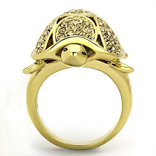 Gold Plated Rings TK1035 Gold - Stainless Steel Ring with Top Grade Crystal