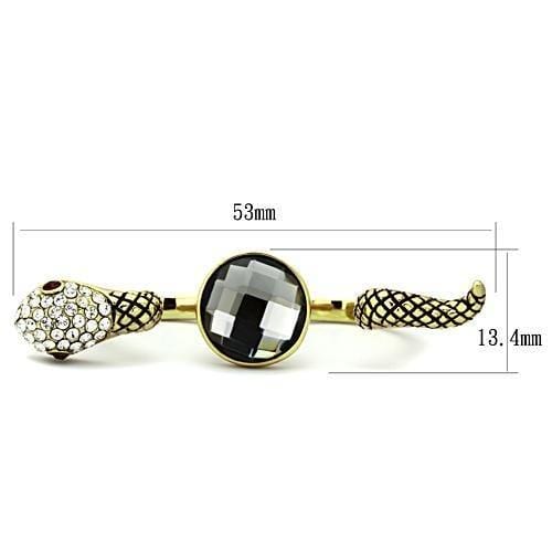 Gold Plated Rings TK1036 Gold - Stainless Steel Ring in Black Diamond