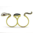 Gold Plated Rings TK1036 Gold - Stainless Steel Ring in Black Diamond