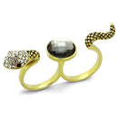 Gold Plated Rings TK1036 Gold - Stainless Steel Ring in Black Diamond