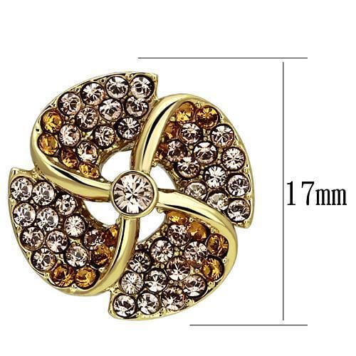 Gold Stud Earrings TK1040 Gold - Stainless Steel Earrings with Crystal