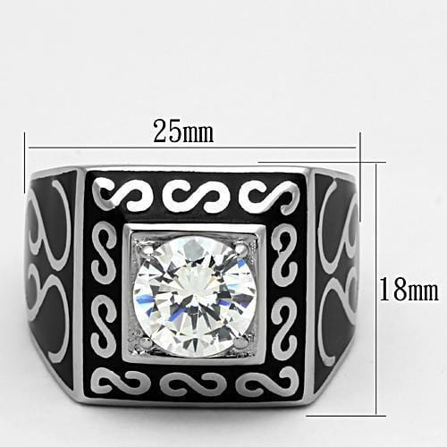 Mens Stainless Steel Rings TK1050 Stainless Steel Ring with AAA Grade CZ