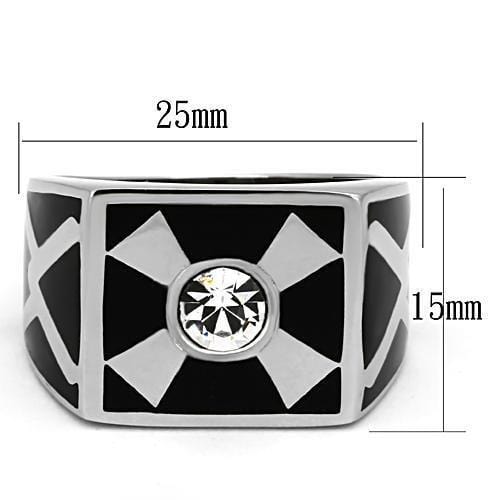 Mens Stainless Steel Rings TK1052 Stainless Steel Ring with Crystal