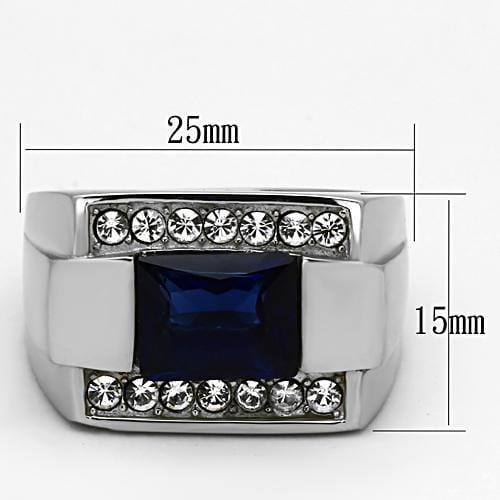 Mens Stainless Steel Rings TK1058 Stainless Steel Ring with Synthetic