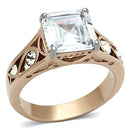 Rose Gold Wedding Rings TK1059 Two-Tone Rose Gold Stainless Steel Ring