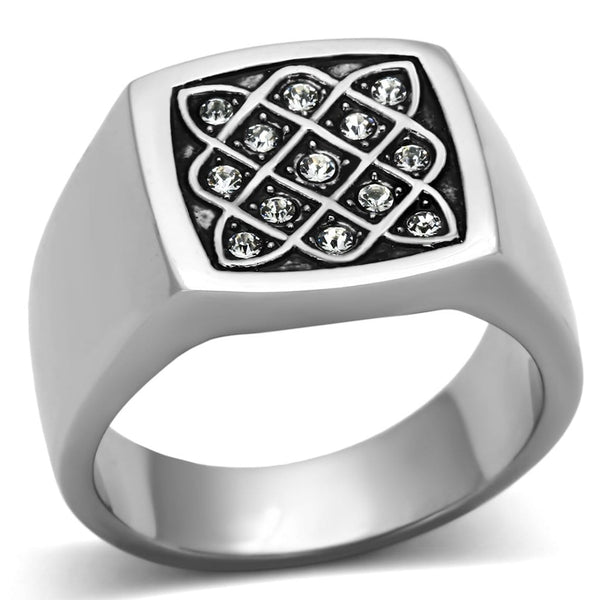 Mens Stainless Steel Rings TK1060 Stainless Steel Ring with Crystal