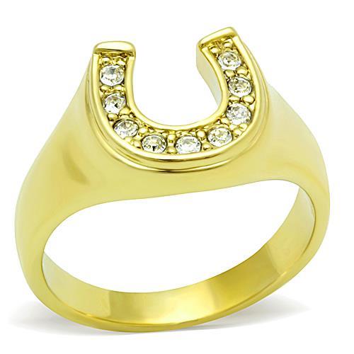 Gold Plated Rings TK10616G Gold - Stainless Steel Ring with Crystal