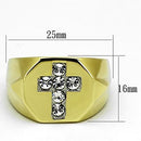 Gold Plated Rings TK1062 Two-Tone Gold - Stainless Steel Ring with Crystal