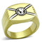 Gold Plated Rings TK1064 Two-Tone Gold - Stainless Steel Ring with Crystal