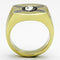 Gold Plated Rings TK1064 Two-Tone Gold - Stainless Steel Ring with Crystal