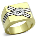 Gold Plated Rings TK1065 Two-Tone Gold - Stainless Steel Ring with Crystal