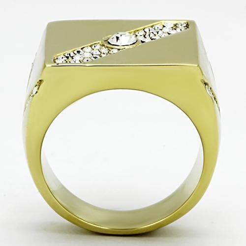 Gold Plated Rings TK1066 Gold - Stainless Steel Ring with Crystal