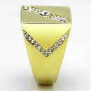 Gold Plated Rings TK1066 Gold - Stainless Steel Ring with Crystal