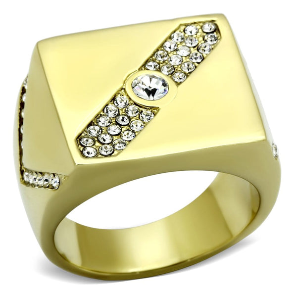 Gold Plated Rings TK1066 Gold - Stainless Steel Ring with Crystal