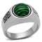 Mens Stainless Steel Rings TK1070 Stainless Steel Ring with Synthetic in Emerald