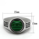 Mens Stainless Steel Rings TK1070 Stainless Steel Ring with Synthetic in Emerald