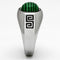 Mens Stainless Steel Rings TK1070 Stainless Steel Ring with Synthetic in Emerald