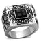 Men's Pinky Rings TK1074 Stainless Steel Ring with Synthetic in Jet