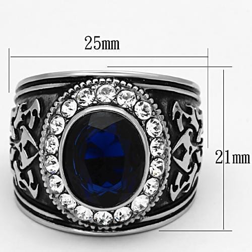 Mens Stainless Steel Rings TK1075 Stainless Steel Ring with Synthetic