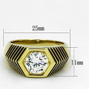 Gold Plated Rings TK1076 Gold - Stainless Steel Ring with AAA Grade CZ