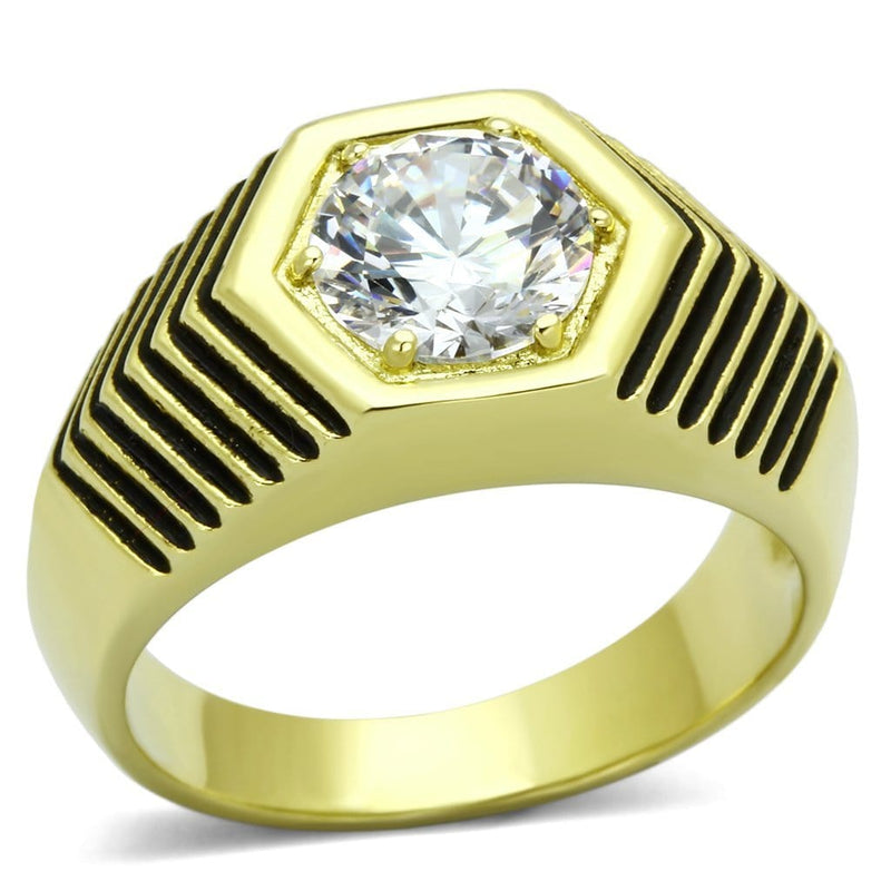 Gold Plated Rings TK1076 Gold - Stainless Steel Ring with AAA Grade CZ