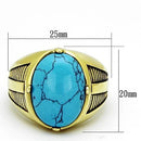 Gold Plated Rings TK1077 Gold - Stainless Steel Ring with Synthetic