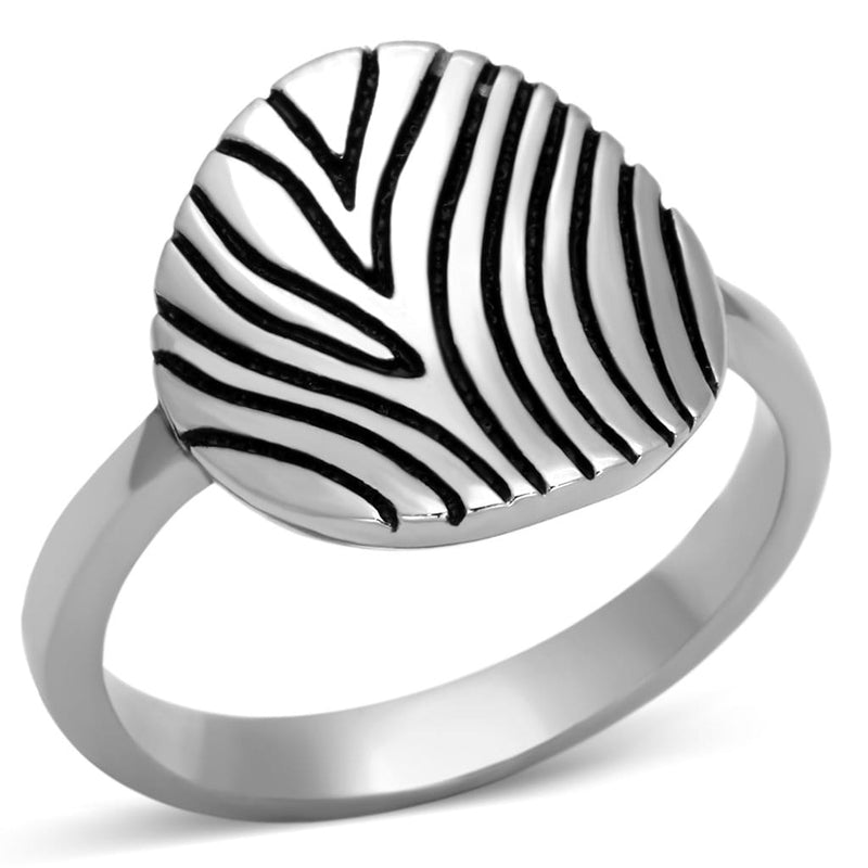 Fashion Rings For Women TK1078 Stainless Steel Ring with Epoxy in Jet