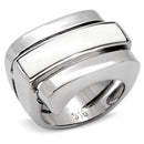 Vintage Rings TK108 Stainless Steel Ring with Semi-Precious in White