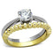 Gold Plated Rings TK1093 Two-Tone Gold - Stainless Steel Ring with CZ