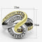 Gold Plated Rings TK1094 Two-Tone Gold - Stainless Steel Ring with Crystal