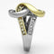 Gold Plated Rings TK1094 Two-Tone Gold - Stainless Steel Ring with Crystal