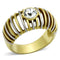 Gold Plated Rings TK1095 Two-Tone Gold - Stainless Steel Ring with Crystal