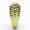 Gold Plated Rings TK1095 Two-Tone Gold - Stainless Steel Ring with Crystal