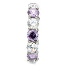 Vintage Rings TK109 Stainless Steel Ring with AAA Grade CZ in Amethyst