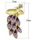 Gold Plated Rings TK1101 Gold - Stainless Steel Ring with Top Grade Crystal