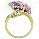 Gold Plated Rings TK1101 Gold - Stainless Steel Ring with Top Grade Crystal