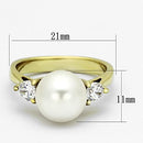 Gold Plated Rings TK1103 Gold - Stainless Steel Ring with Synthetic