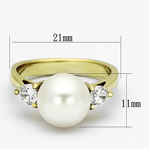 Gold Plated Rings TK1103 Gold - Stainless Steel Ring with Synthetic