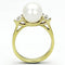 Gold Plated Rings TK1103 Gold - Stainless Steel Ring with Synthetic