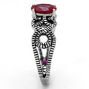 Vintage Rings TK1112 Stainless Steel Ring with AAA Grade CZ in Ruby