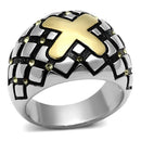 Cheap Gold Rings TK1131 Two-Tone Gold - Stainless Steel Ring with Crystal