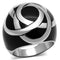 Fashion Rings For Women TK1133 Stainless Steel Ring with Epoxy in Jet